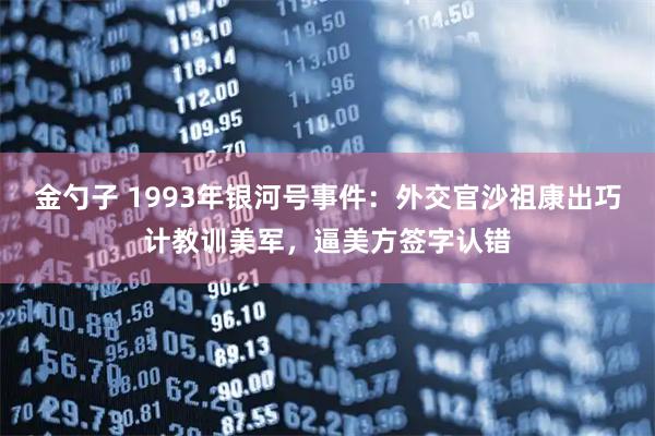 金勺子 1993年银河号事件：外交官沙祖康出巧计教训美军，逼美方签字认错