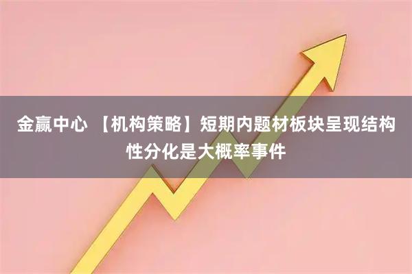 金赢中心 【机构策略】短期内题材板块呈现结构性分化是大概率事件