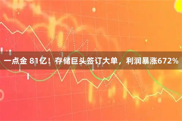 一点金 81亿！存储巨头签订大单，利润暴涨672%